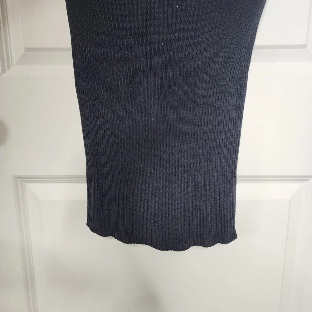 Michael Kors twilight blue ribbed sleeveless v neck Bodycon midi dress size XS - Picture 7 of 11